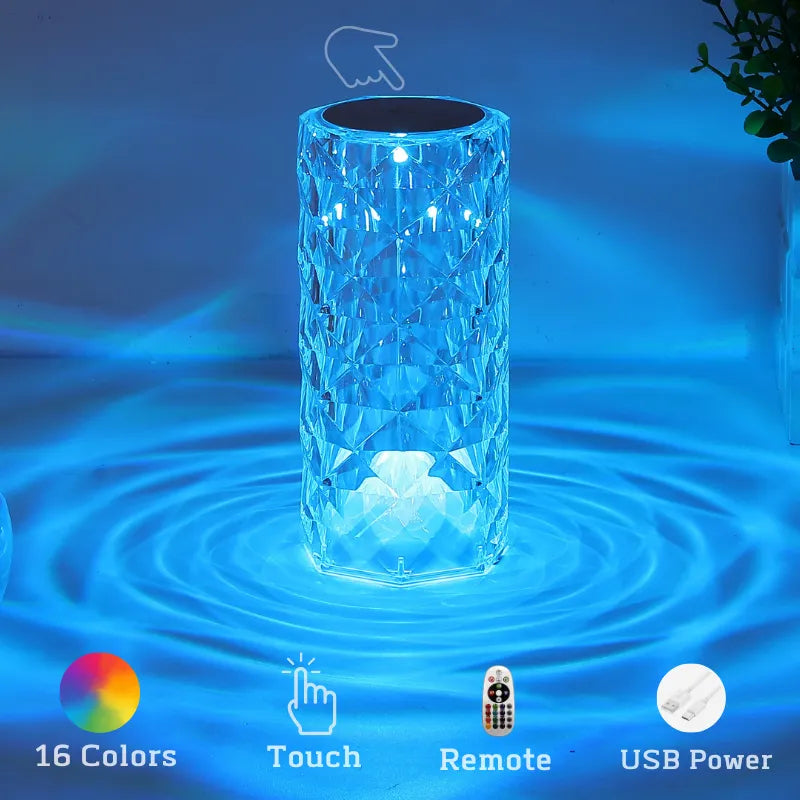 16 Colors Crystal Table Lamp
