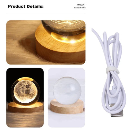 Glowing 3D Crystal Ball Night Light
