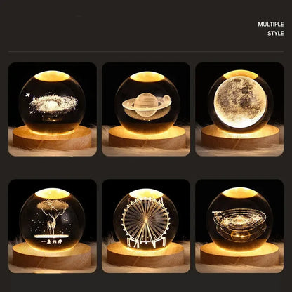 Glowing 3D Crystal Ball Night Light