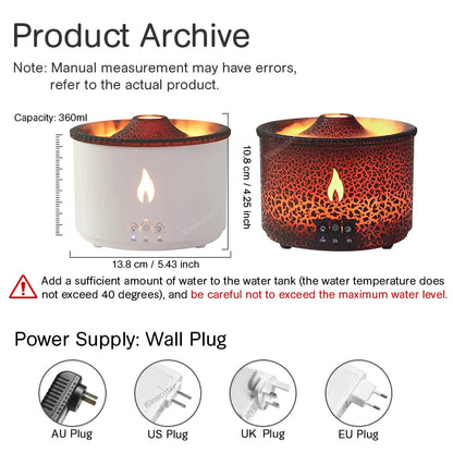 Volcanic Flame Humidifier Diffuser